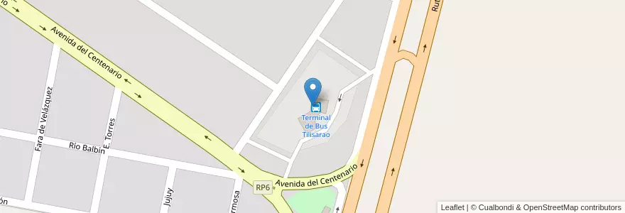 Mapa de ubicacion de Terminal de Bus Tilisarao en Argentine, San Luis, Chacabuco, Municipio De Tilisarao.
