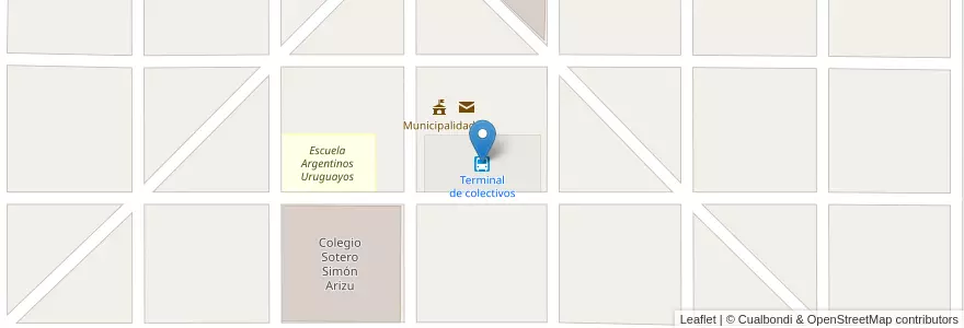 Mapa de ubicacion de Terminal de colectivos en Argentina, Cile, Mendoza, Departamento San Rafael, Distrito Villa Atuel.