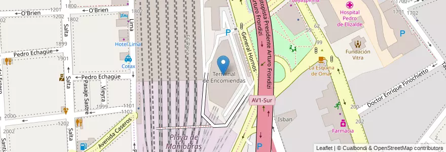 Mapa de ubicacion de Terminal de Encomiendas, Constitucion en Argentina, Autonomous City Of Buenos Aires, Comuna 4, Comuna 1, Autonomous City Of Buenos Aires.