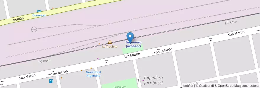 Mapa de ubicacion de Terminal de Ingeniero Jacobacci en الأرجنتين, تشيلي, ريو نيغرو, Departamento Veinticinco De Mayo, Ingeniero Jacobacci.