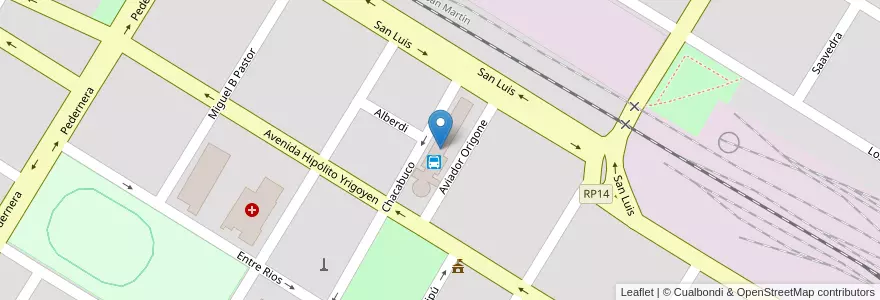 Mapa de ubicacion de Terminal de Justo Daract en アルゼンチン, サンルイス州, General Pedernera, Municipio De Justo Daract, Justo Daract.