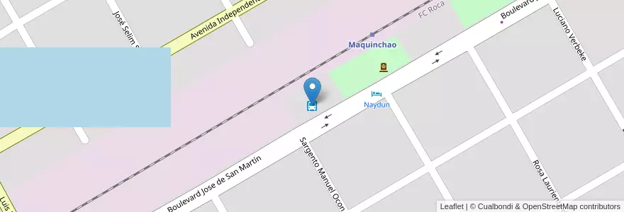 Mapa de ubicacion de Terminal de Maquinchao en 아르헨티나, 칠레, 리오네그로주, Departamento Veinticinco De Mayo, Maquinchao.