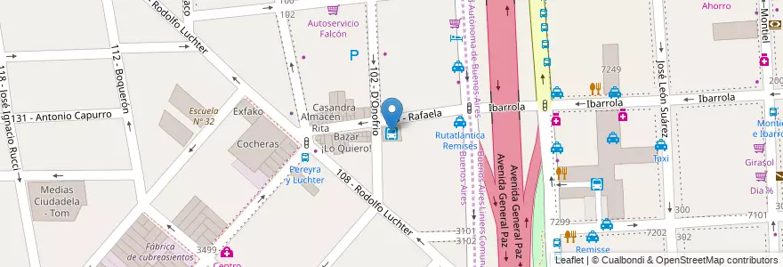Mapa de ubicacion de Terminal de micros Álvarez Hnos - Nuestra Señora de la Asunción en アルゼンチン, ブエノスアイレス州, Partido De Tres De Febrero, Ciudadela.