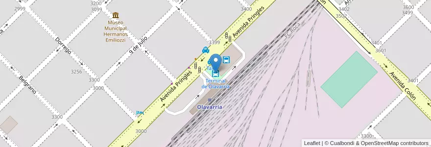 Mapa de ubicacion de Terminal de Olavarria en Argentine, Province De Buenos Aires, Partido De Olavarría, Olavarría.