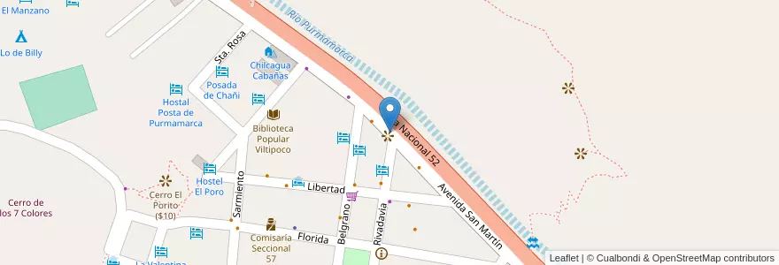 Mapa de ubicacion de Terminal de omibus en アルゼンチン, フフイ州, Departamento Tumbaya, Municipio De Purmamarca.