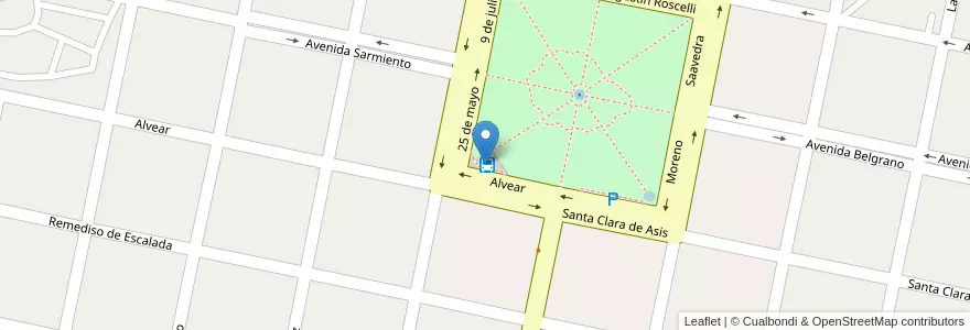Mapa de ubicacion de Terminal de Omnib en Arjantin, Santa Fe, Departamento Castellanos, Municipio De Santa Clara De Saguier.