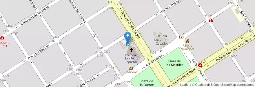Mapa de ubicacion de Terminal de Omnibus en Argentine, Santa Fe, Departamento Caseros, Municipio De Casilda, Casilda.
