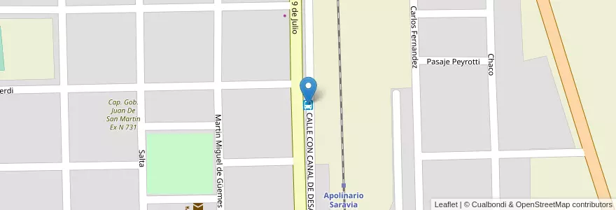 Mapa de ubicacion de Terminal de Omnibus en Argentinien, Salta, Anta, Municipio De Apolinario Saravia, Apolinario Saravia.