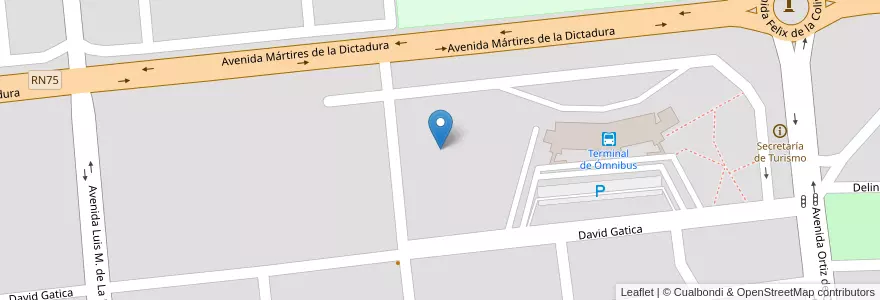 Mapa de ubicacion de Terminal de Omnibus en الأرجنتين, La Rioja, Departamento Capital, La Rioja.