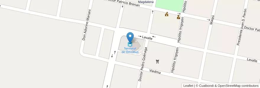 Mapa de ubicacion de Terminal de Ómnibus en Argentina, Buenos Aires, Partido De Magdalena.