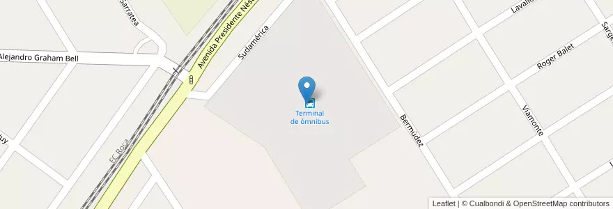 Mapa de ubicacion de Terminal de ómnibus en Arjantin, Buenos Aires, Partido De Ezeiza, Carlos Spegazzini.