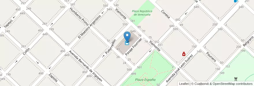 Mapa de ubicacion de Terminal de Ómnibus en Argentinië, Buenos Aires, Partido De Chivilcoy, Chivilcoy.
