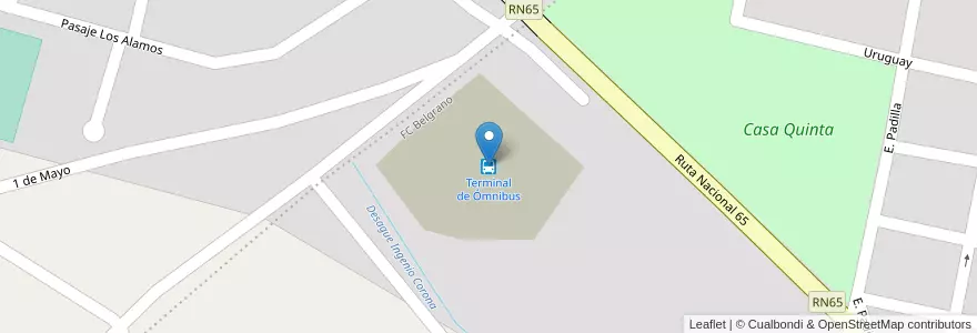 Mapa de ubicacion de Terminal de Ómnibus en Arjantin, Tucumán, Departamento Chicligasta, Municipio De Concepción, Concepción.