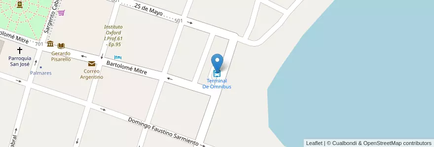Mapa de ubicacion de Terminal De Omnibus en Argentinië, Corrientes, Departamento Saladas, Saladas.