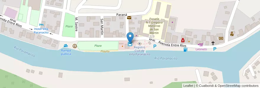 Mapa de ubicacion de Terminal de {Omnibus en Argentina, Provincia Di Entre Ríos, Departamento Islas Del Ibicuy, Distrito Paranacito, Villa Paranacito.