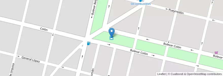 Mapa de ubicacion de Terminal de omnibus en Argentinië, Santa Fe, Departamento Iriondo, Municipio De Totoras.