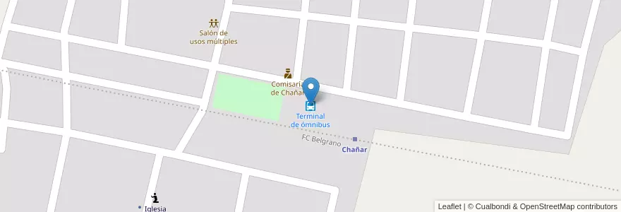 Mapa de ubicacion de Terminal de ómnibus en Argentina, La Rioja, Departamento General Belgrano.