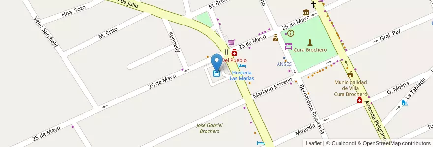 Mapa de ubicacion de Terminal de Ómnibus en Аргентина, Кордова, Departamento San Alberto, Villa Cura Brochero, Pedanía Tránsito, Municipio De Villa Cura Brocheroa.