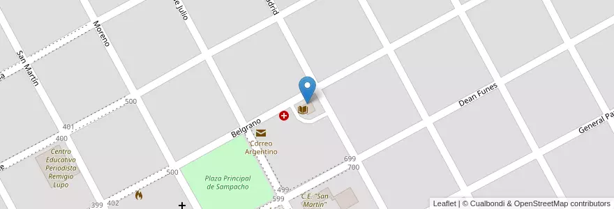 Mapa de ubicacion de Terminal de Omnibus en Аргентина, Кордова, Departamento Río Cuarto, Pedanía Achiras, Municipio De Sampacho, Sampacho.