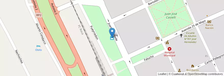 Mapa de ubicacion de Terminal de Omnibus en Argentina, Buenos Aires, Partido De Castelli.