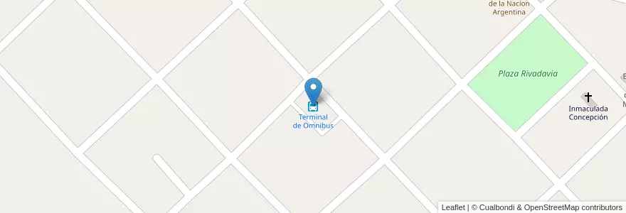 Mapa de ubicacion de Terminal de Omnibus en Аргентина, Буэнос-Айрес, Partido De Leandro N. Alem.