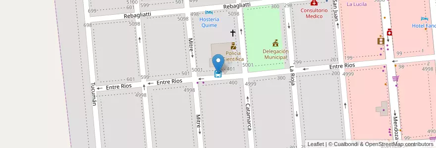 Mapa de ubicacion de Terminal de Ómnibus en Arjantin, Buenos Aires, Partido De La Costa, La Lucila Del Mar.