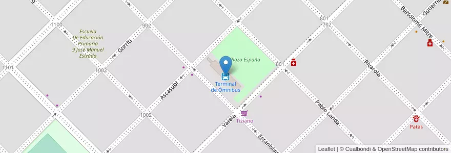 Mapa de ubicacion de Terminal de Ómnibus en Arjantin, Buenos Aires, Partido De Pehuajó, Pehuajó.