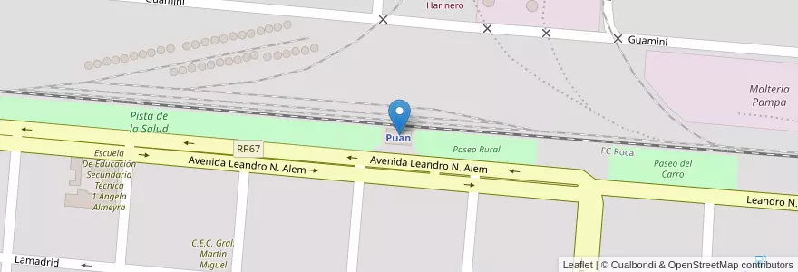Mapa de ubicacion de Terminal de Ómnibus en Аргентина, Буэнос-Айрес, Partido De Puan, Puan.