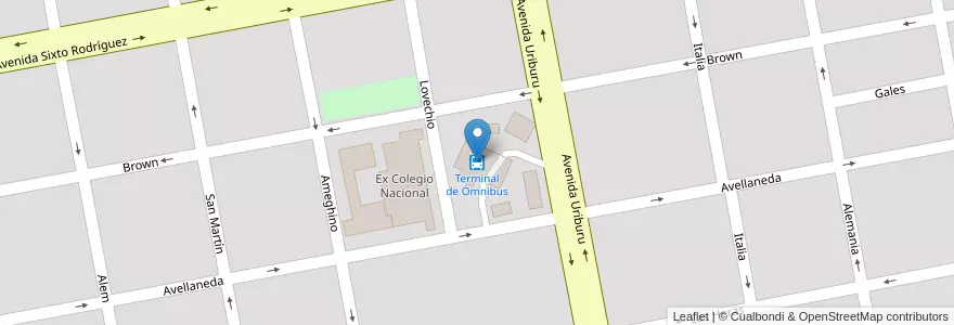 Mapa de ubicacion de Terminal de Ómnibus en アルゼンチン, ブエノスアイレス州, Partido De Coronel Suárez, Coronel Suárez.