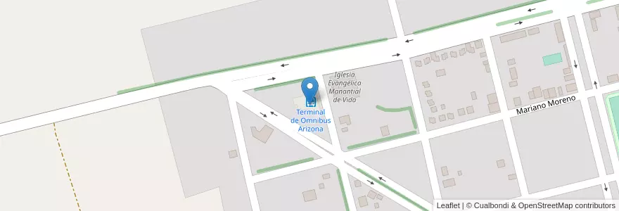 Mapa de ubicacion de Terminal de Omnibus Arizona en 阿根廷, San Luis, Gobernador Dupuy, Comisión Municipal De Arizona.