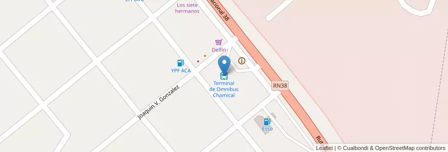 Mapa de ubicacion de Terminal de Omnibus Chamical en الأرجنتين, La Rioja, Departamento Chamical, Chamical.