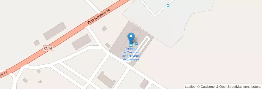 Mapa de ubicacion de Terminal de Ómnibus de Bernardo de Irigoyen en アルゼンチン, ミシオネス州, Departamento General Manuel Belgrano, Municipio De Bernardo De Irigoyen.