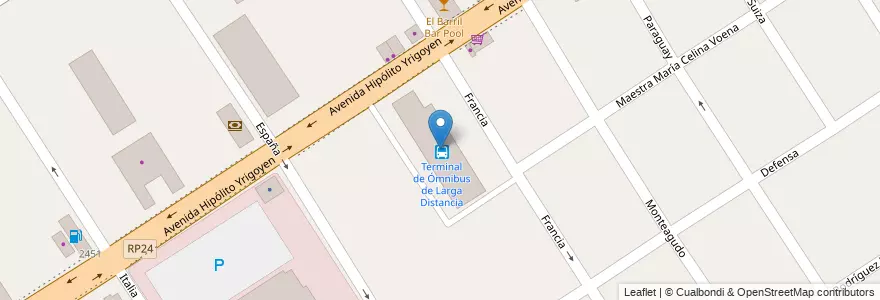 Mapa de ubicacion de Terminal de Ómnibus de Larga Distancia en Arjantin, Buenos Aires, Partido De Tigre, El Talar.