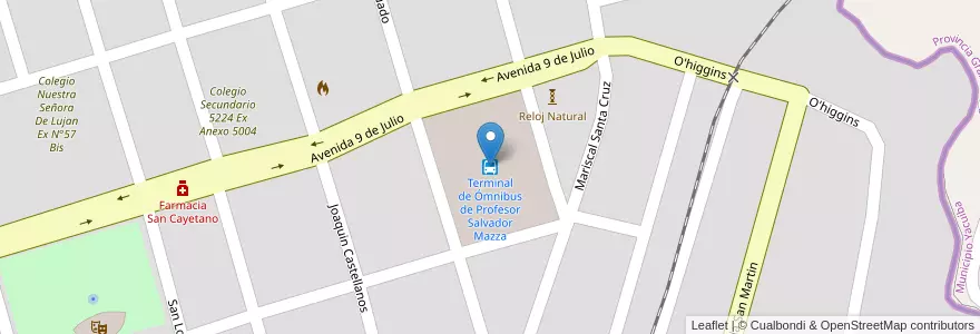 Mapa de ubicacion de Terminal de Ómnibus de Profesor Salvador Mazza en Arjantin, Salta, General San Martín, Municipio De Profesor Salvador Mazza, Profesor Salvador Mazza.
