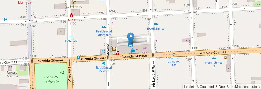 Mapa de ubicacion de Terminal de Omnibus de San Fernando del Valle de Catamarca en 아르헨티나, Catamarca, Departamento Capital, Municipio De San Fernando Del Valle De Catamarca, San Fernando Del Valle De Catamarca.