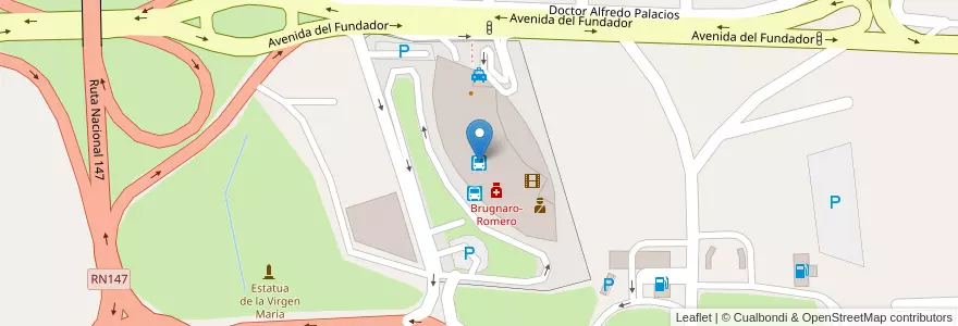Mapa de ubicacion de Terminal de Omnibus de San Luis en 아르헨티나, San Luis, Juan Martín De Pueyrredón, Municipio De San Luis, San Luis.