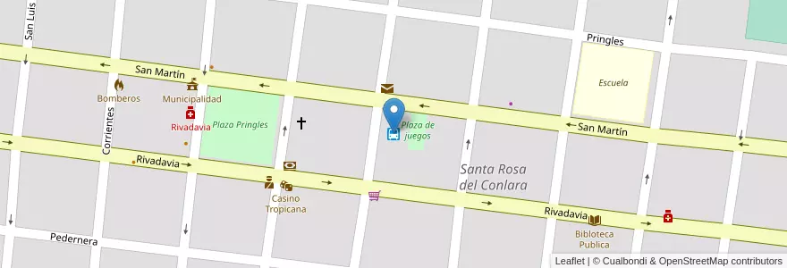 Mapa de ubicacion de Terminal de Ómnibus de Santa Rosa del Conlara en Arjantin, San Luis, Junín, Municipio De Santa Rosa Del Conlara.