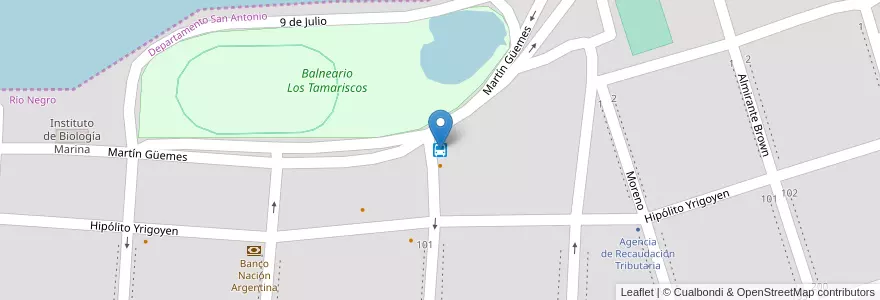 Mapa de ubicacion de Terminal de Omnibus Olaff en الأرجنتين, ريو نيغرو, Departamento San Antonio, San Antonio Oeste, San Antonio Oeste.