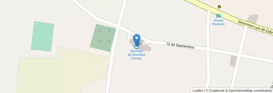 Mapa de ubicacion de Terminal de Ómnibus Pomán en Argentina, Catamarca, Departamento Pomán, Municipio De Pomán, Pomán.