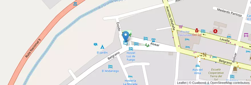 Mapa de ubicacion de Terminal de Tilcara en Аргентина, Жужуй, Departamento Tilcara, Municipio De Tilcara.