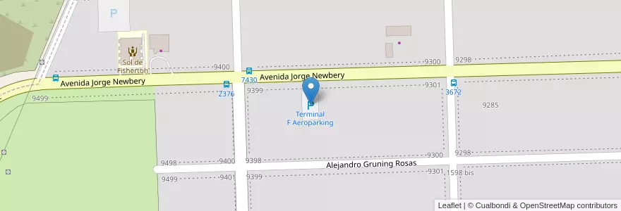 Mapa de ubicacion de Terminal F Aeroparking en آرژانتین, سانتافه, Departamento Rosario, Municipio De Rosario, تسبیح.
