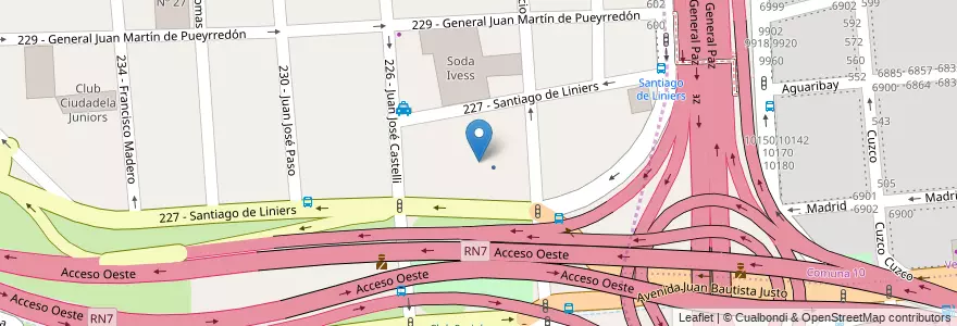 Mapa de ubicacion de Terminal Línea 106 en 阿根廷, 布宜诺斯艾利斯省, Partido De Tres De Febrero, Ciudadela.