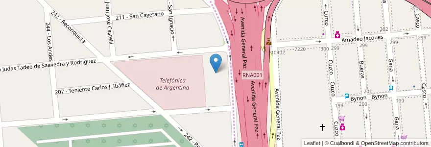 Mapa de ubicacion de Terminal Línea 109 en 아르헨티나, Ciudad Autónoma De Buenos Aires, 부에노스아이레스, Partido De Tres De Febrero, Ciudadela.