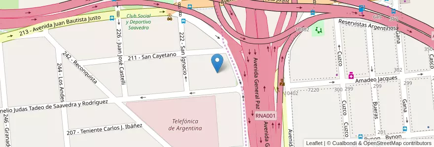 Mapa de ubicacion de Terminal Línea 34 en 아르헨티나, 부에노스아이레스주, Partido De Tres De Febrero, Ciudadela.
