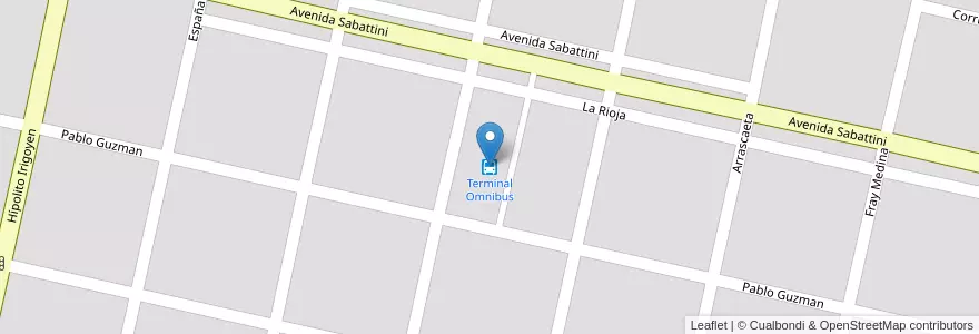 Mapa de ubicacion de Terminal Omnibus en Arjantin, Córdoba, Departamento Juárez Celman, Pedanía La Carlota, Municipio De La Carlota, La Carlota.