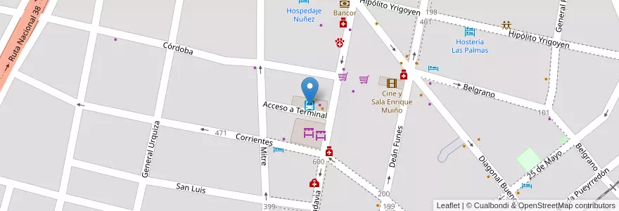 Mapa de ubicacion de Terminal Omnibus Capilla del Monte en Аргентина, Кордова, Departamento Punilla, Pedanía Dolores, Municipio De Capilla Del Monte, Capilla Del Monte.