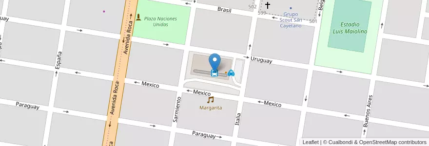 Mapa de ubicacion de Terminal Omnibus de General Roca en アルゼンチン, リオネグロ州, General Roca, Departamento General Roca.