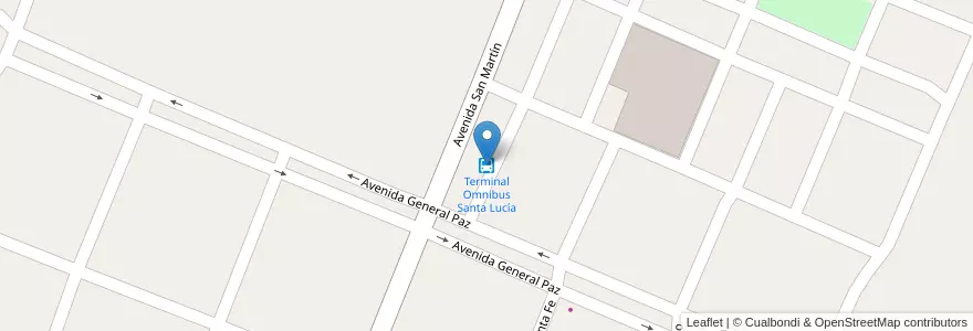Mapa de ubicacion de Terminal Omnibus Santa Lucía en Arjantin, Corrientes, Departamento Lavalle, Municipio De Santa Lucía.
