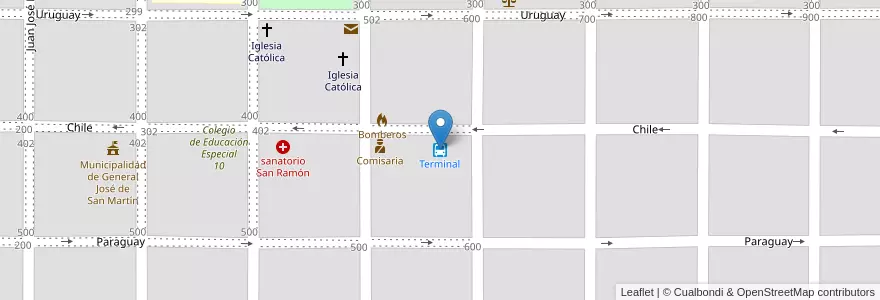 Mapa de ubicacion de Terminal en 阿根廷, Chaco, Departamento Libertador General San Martín, Municipio De General José De San Martín.