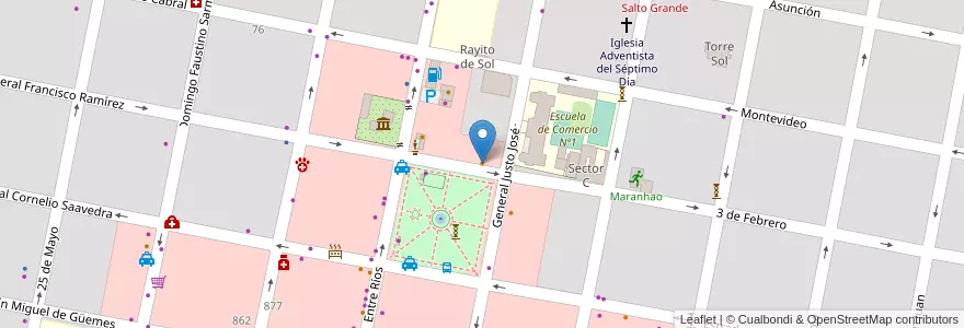 Mapa de ubicacion de Terra Nostra en アルゼンチン, エントレ・リオス州, Departamento Concordia, Distrito Suburbios, Concordia, Concordia.
